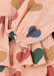 Konges Sløjd Elin Jurk coeur rose coloré biokatoen