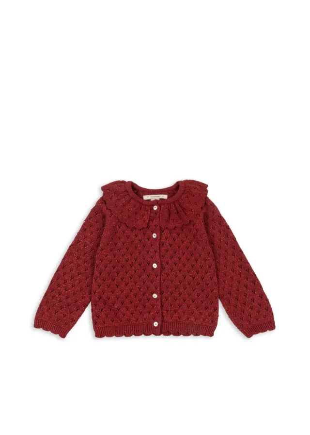 Konges Sløjd Holiday vest red dahlia gebreid
