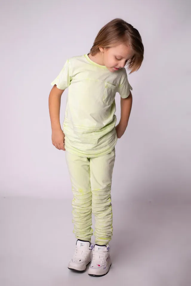 4President Tieme Sharp Green broek jongens acid wash