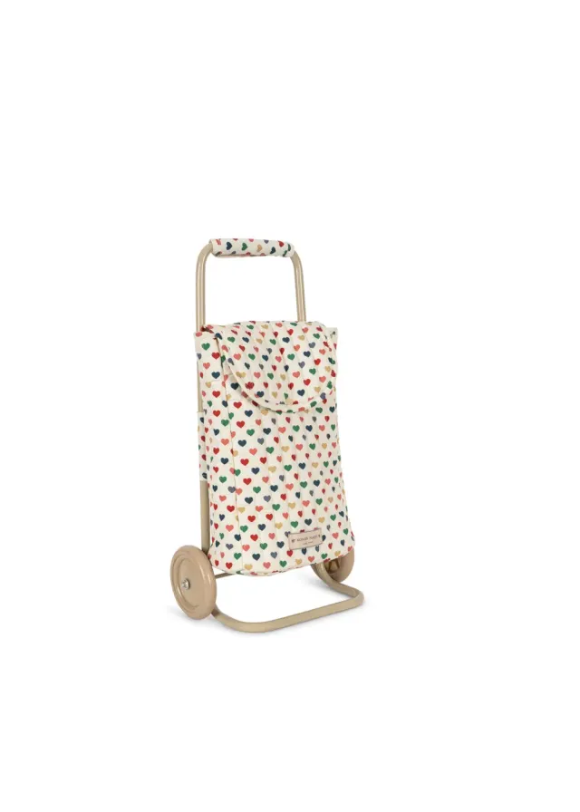 Konges Sløjd Trolley kindertrolley coeur coloré met hartjes