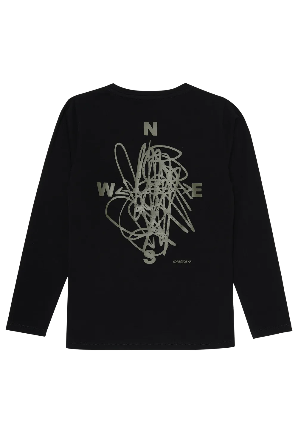 4PRESIDENT Gavriel Longsleeve Black met rugprint