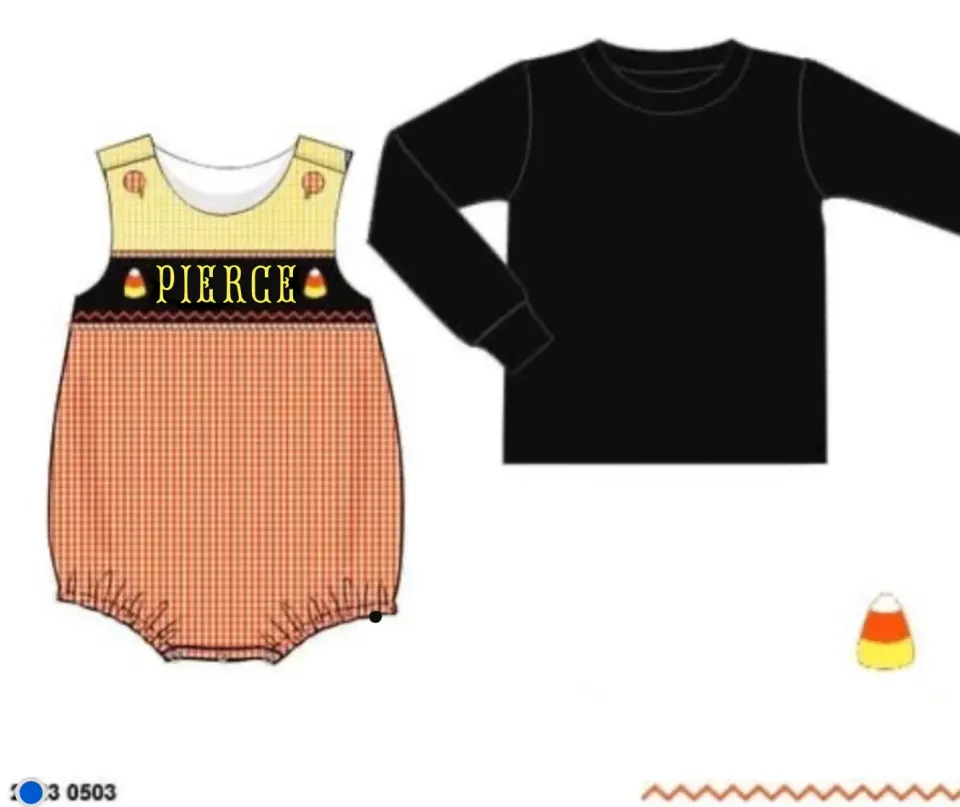 Busy Bee Smocks Candy Corn bubble PIERCE jongens 12M woven