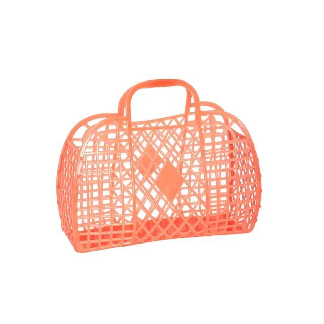 The Mompany Retro Basket S mand neon oranje riet