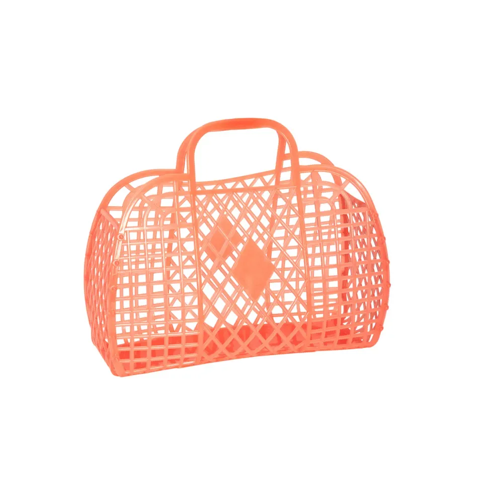 The Mompany Retro Basket S mand neon oranje riet