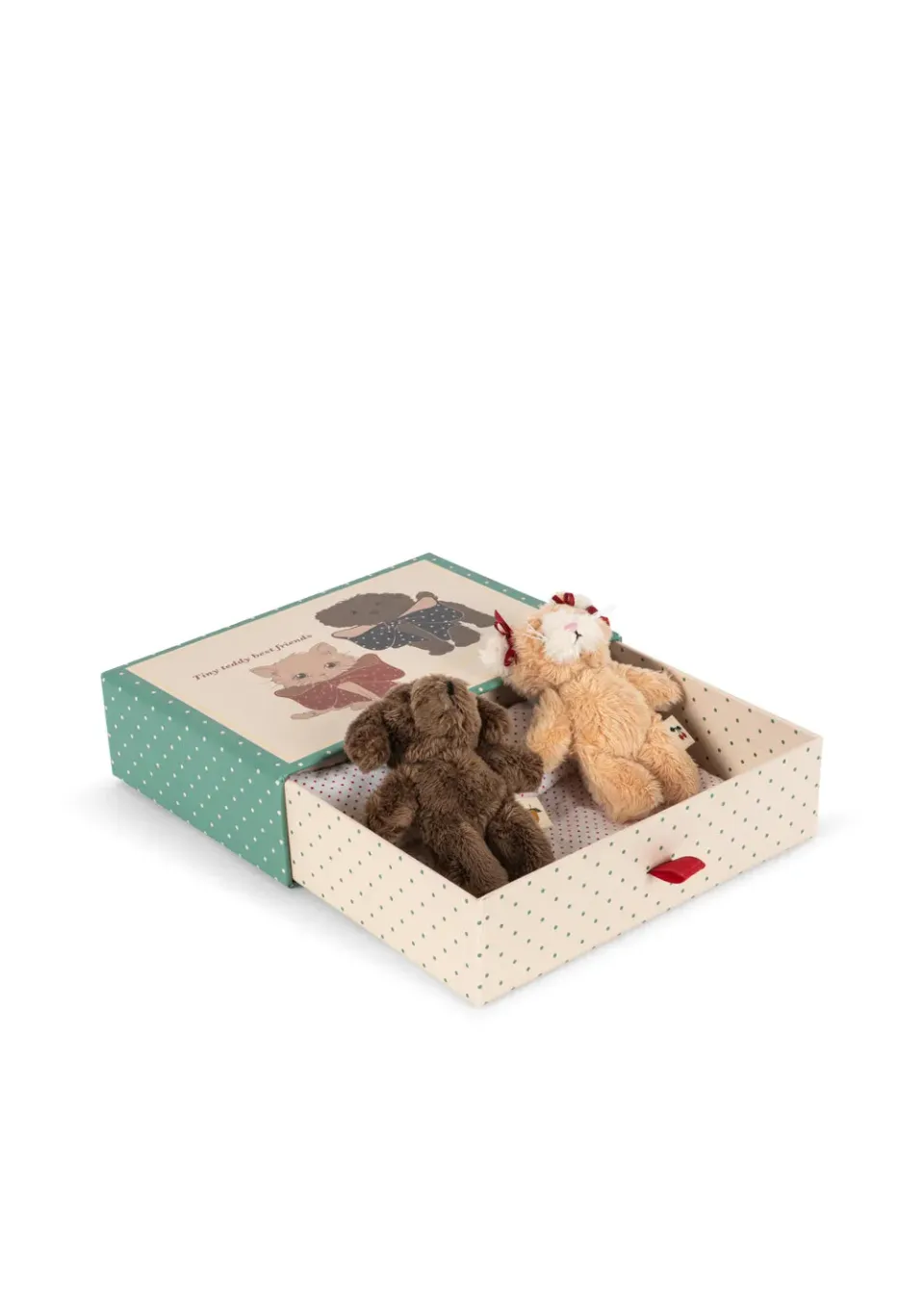 Konges Sløjd Tiny Teddy knuffelset green stripe 2-delig