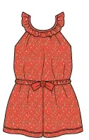 4President Lux Red jumpsuit meisjes bloemenprint
