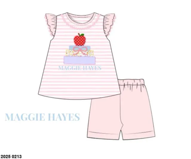 Busy Bee Smocks Book Club shortset 9 Maggie Hayes geborduurd