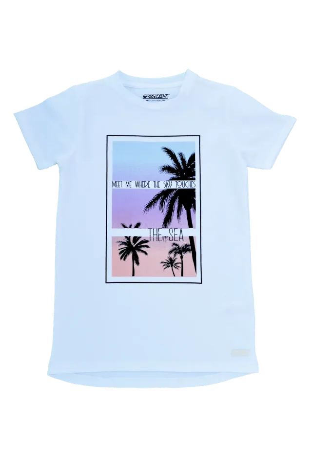 4PRESIDENT Sterling T-shirt wit elastisch katoen