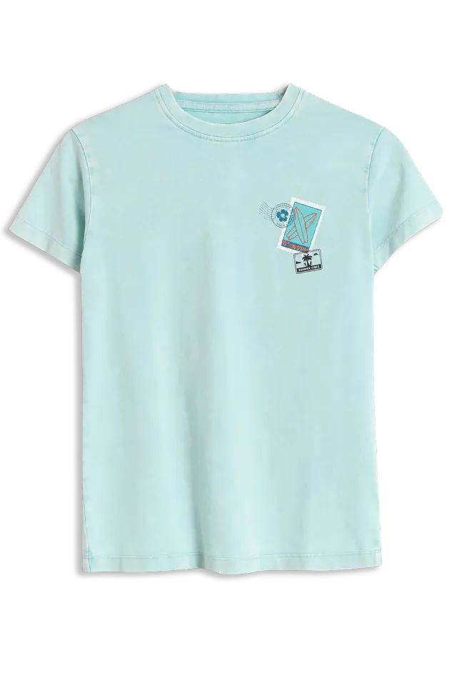 4PRESIDENT Ottis T-shirt light blue katoen