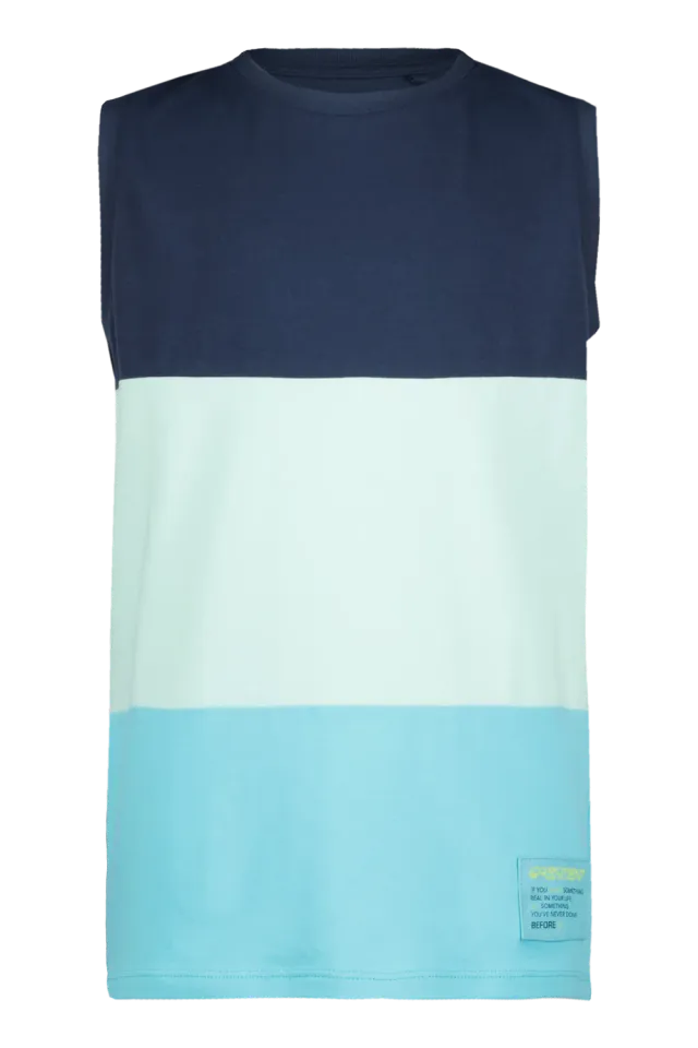 4President Kane t-shirt mouwloos jongens kleurvakken