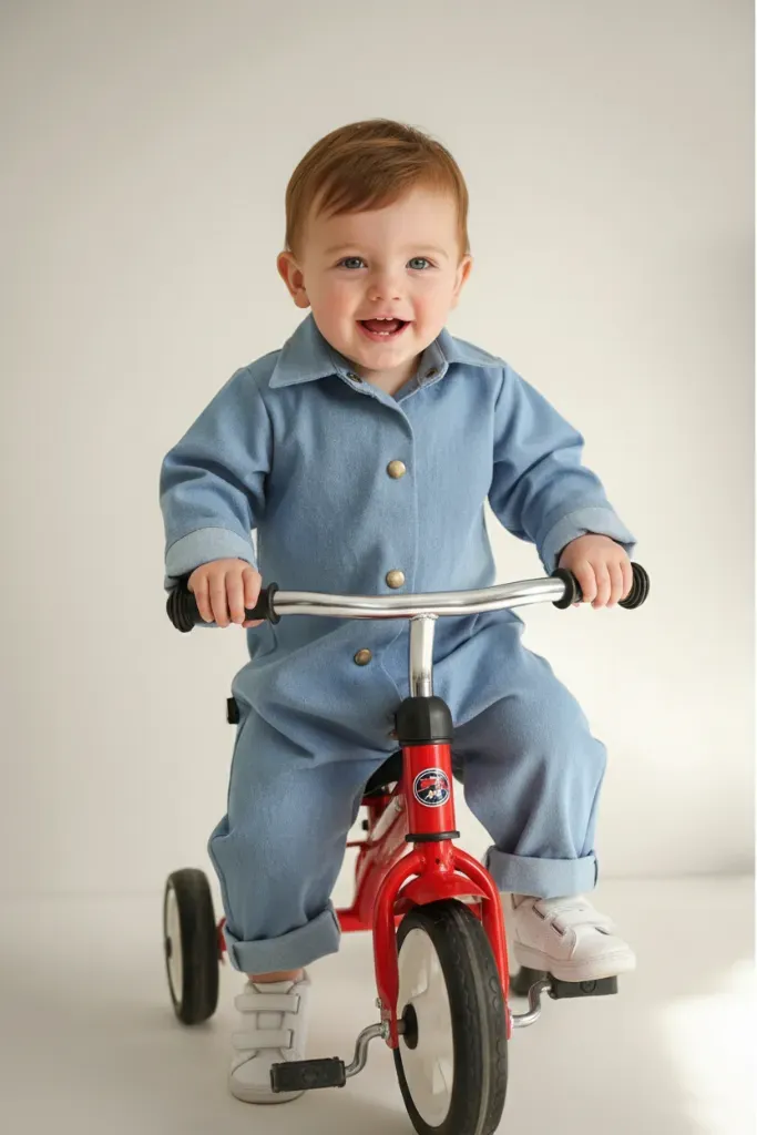 Louloúdi Cloudy jumpsuit denim meegroei tuinbroek