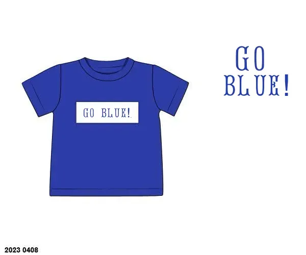 Busy Bee Smocks Custom Name Go Blue jongensshirt blauw 7