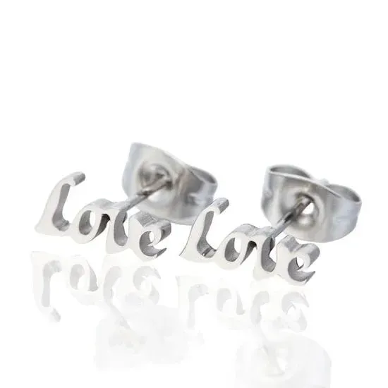 Soda Fashion LOVE oorknopjes zilver