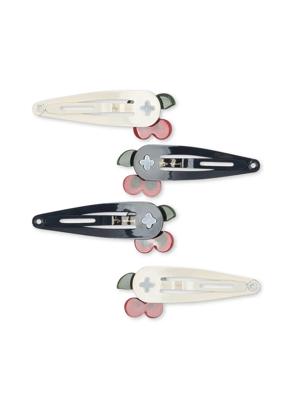 Konges Sløjd Cherry Dot haarclips multi 4 stuks kers