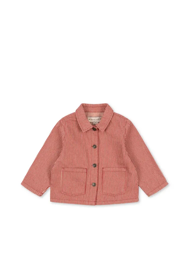 Konges Sløjd Luc Overshirt overhemdjasje milk rouge stripe biokatoen
