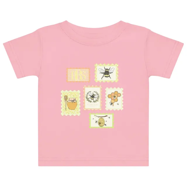 Busy Bee Smocks Girl Front Stamp T-shirt lichtroze 4T katoen
