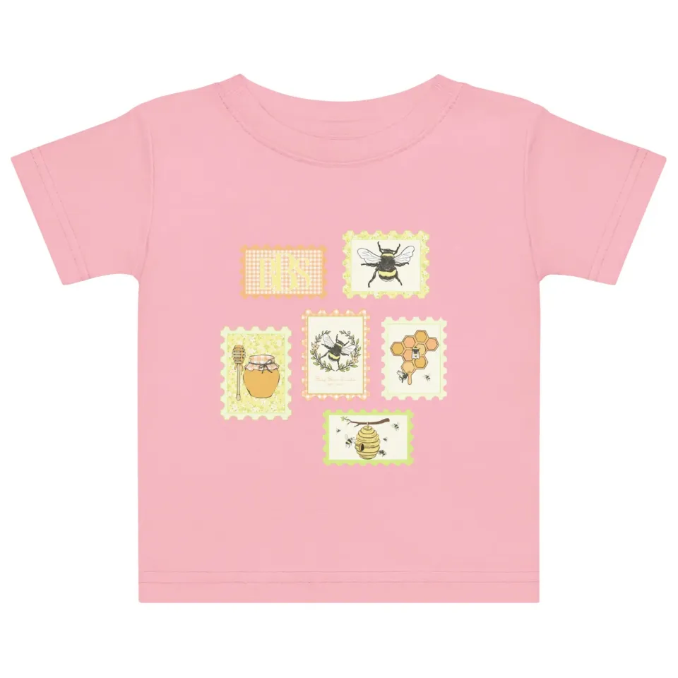 Busy Bee Smocks Girl Front Stamp T-shirt lichtroze 4T katoen