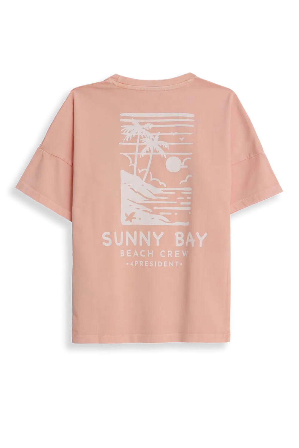 4President Romy T-shirt meisjes peach quartz katoen