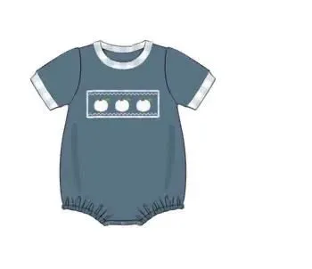 Busy Bee Smocks White Pumpkins romper jongen 3T