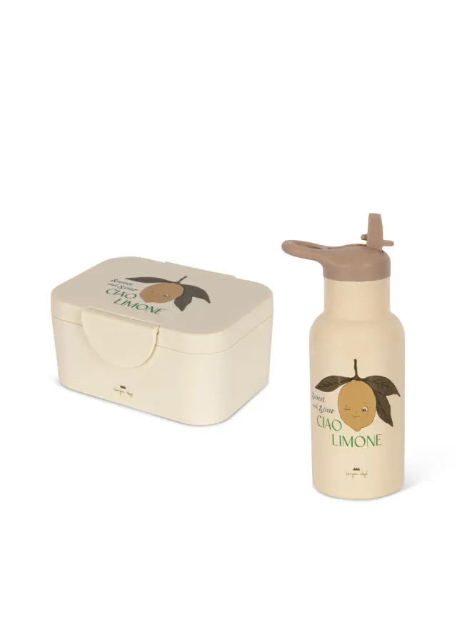 Konges Sløjd Lunchbox Set Broodtrommel Lemon met Fles
