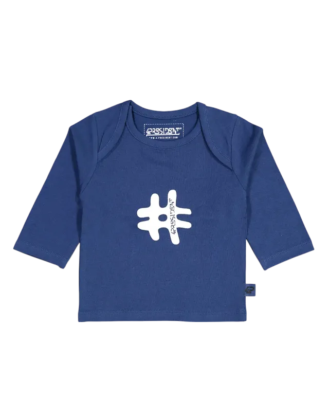 4PRESIDENT Quinn longsleeve navy katoen