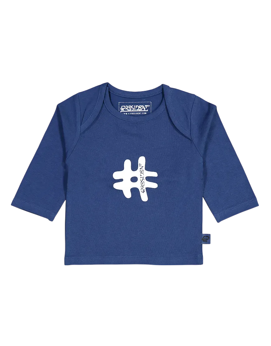 4PRESIDENT Quinn longsleeve navy katoen
