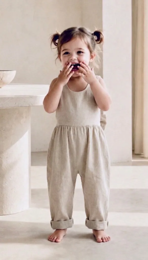 Louloúdi Paul jumpsuit linnen beige strik + naam