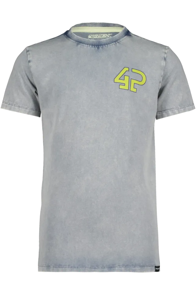 4President Thomas T-shirt bleach katoen acid wash