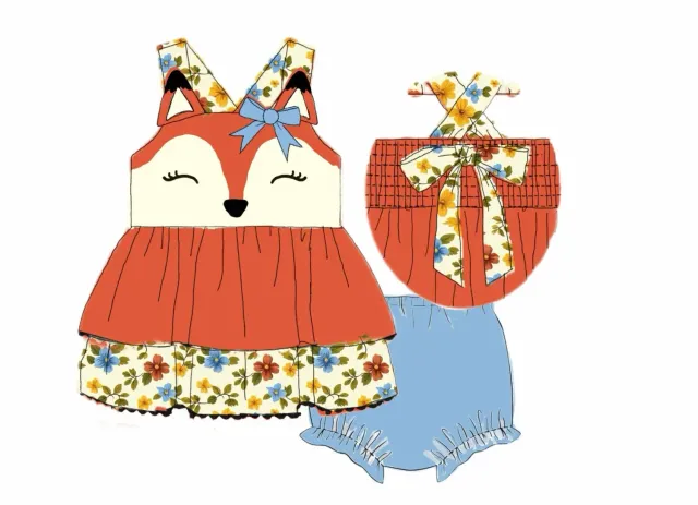 Busy Bee Smocks What Does the Fox Say meisjes bloomerset