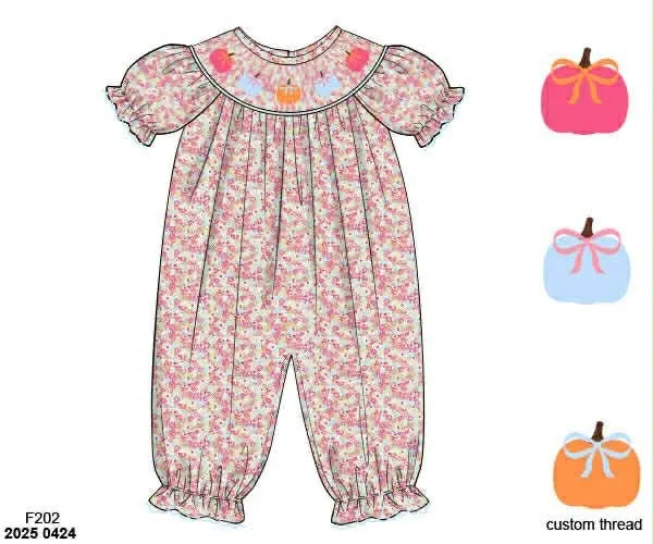 Busy Bee Smocks Remy’s Pumpkins pompoen romper geweven 18M 4T