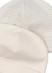 Konges Sløjd Fio Beanie Muts Blue Mix 2-Pack Biokatoen