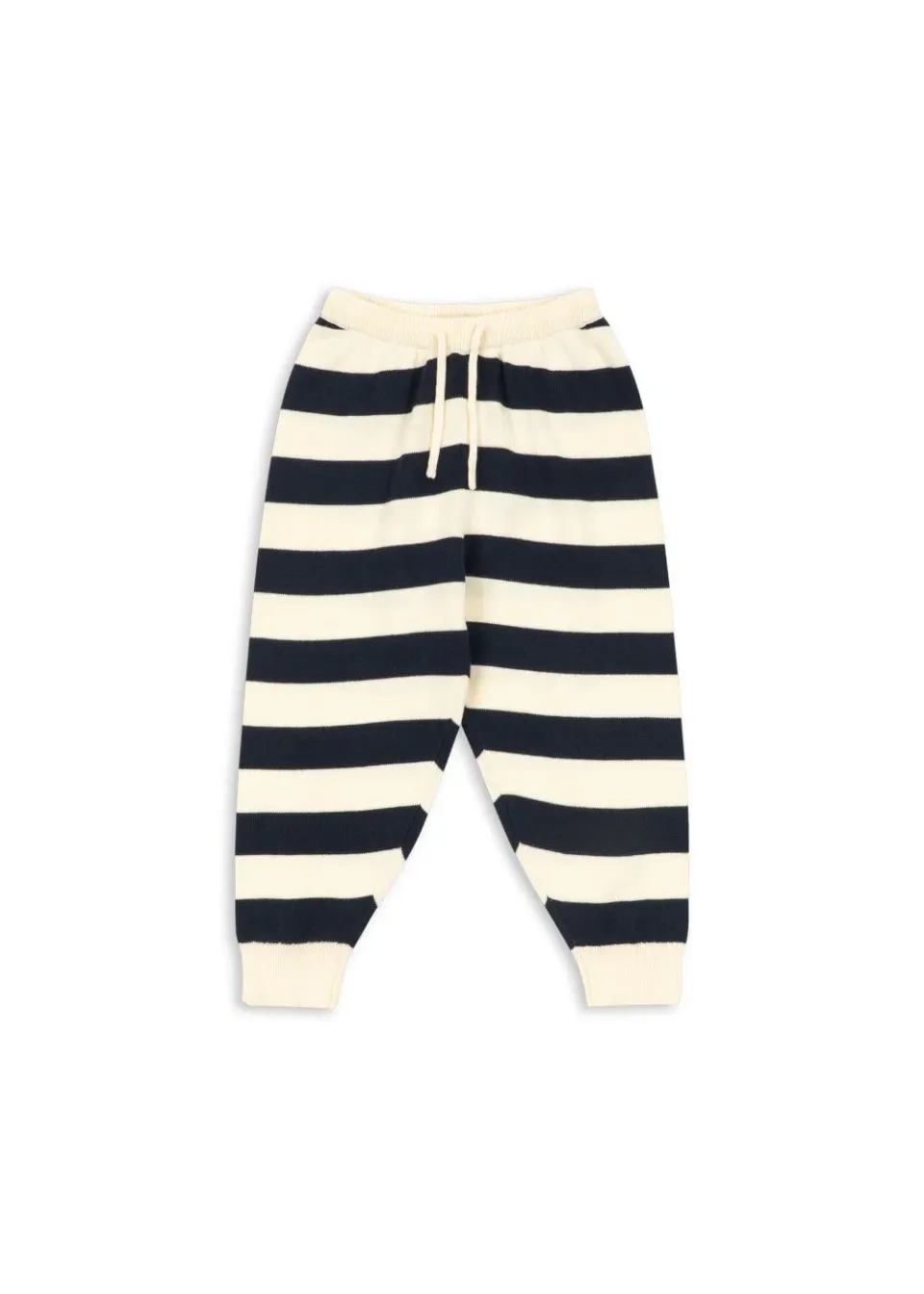 Konges Sløjd Manis gebreide broek navy stripe zacht katoen