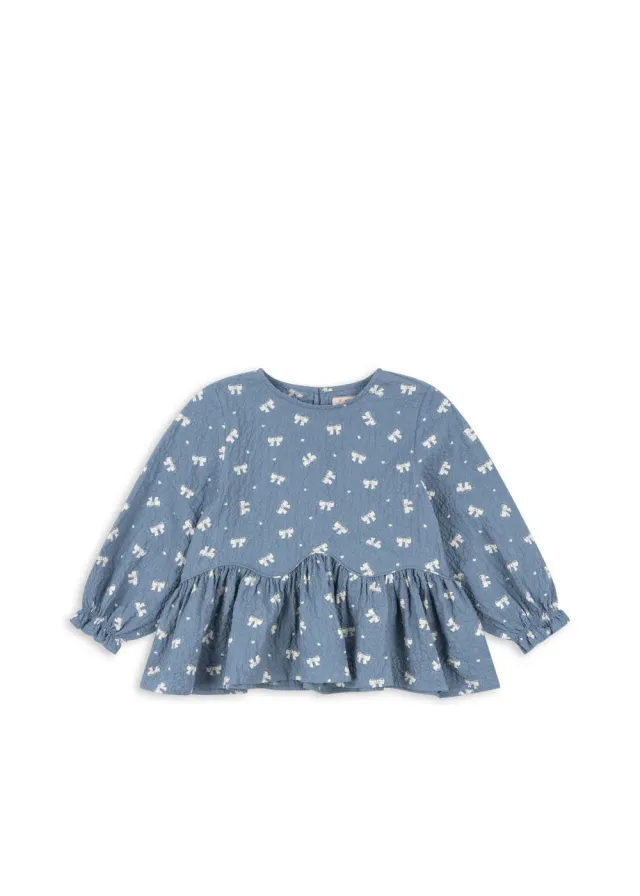 Konges Sløjd Vida Shirt blouse boucle blue biokatoen
