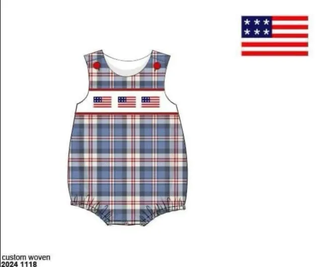 Busy Bee Smocks Faded Glory Boys Bubble romper blauw