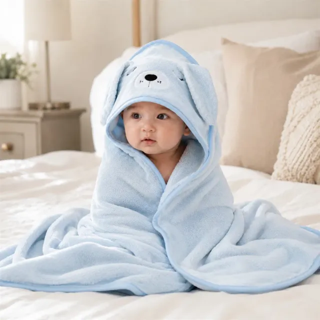 Yumi Baby Cape de Bain badcape biokatoen 70x140 dier