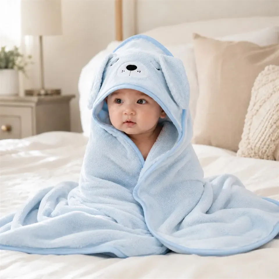 Yumi Baby Cape de Bain badcape biokatoen 70x140 dier