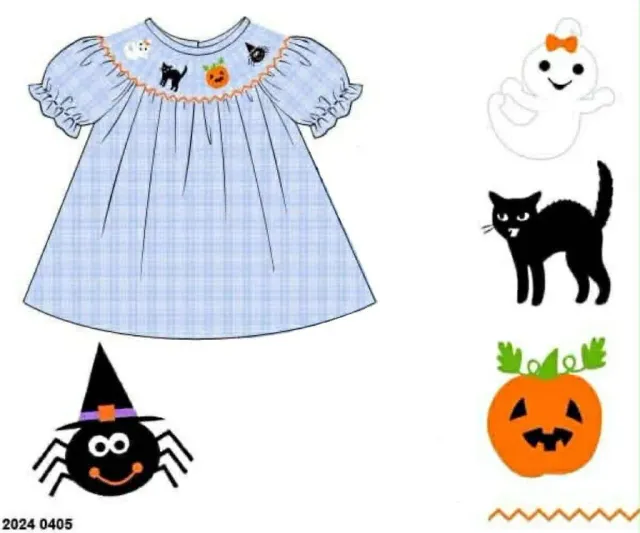 Busy Bee Smocks Spooky Friends halloweenshirt meisjes 8