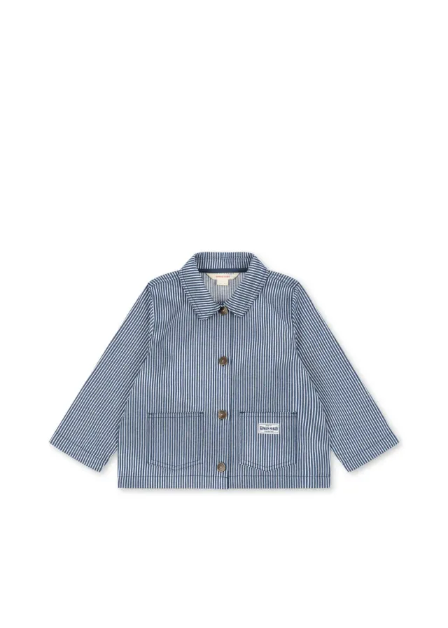Konges Sløjd Luc Overshirt blue stripe biokatoen