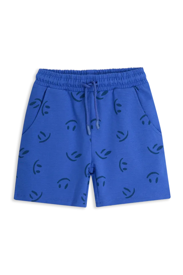 4President Pom short jongens blauw katoen smiley print