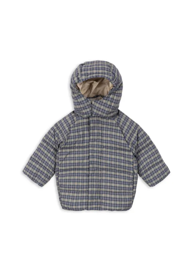 Konges Sløjd Nuka Deux pufferjack laurel blue check waterdicht