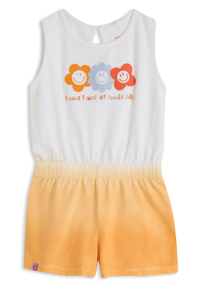 4PRESIDENT Nani playsuit white bloemenprint katoen