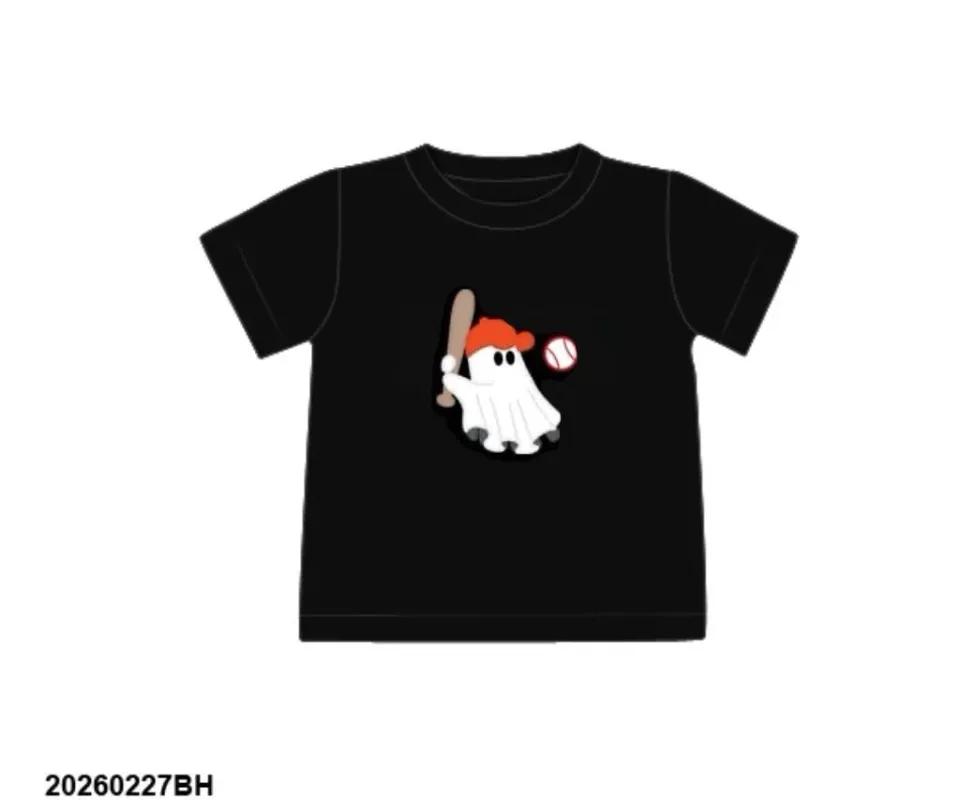 Busy Bee Smocks Baseball Ghost shirt jongens Halloween