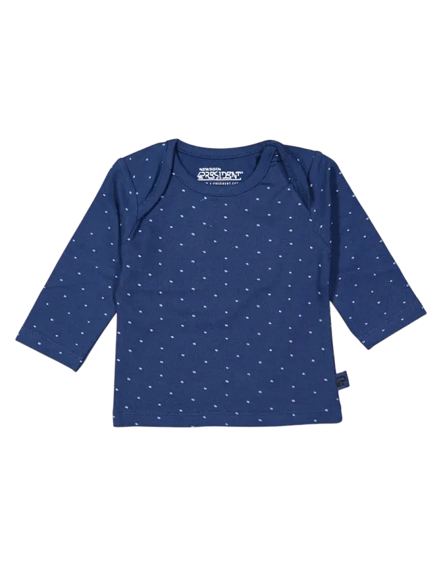 4President Quinn longsleeve baby navy AOP