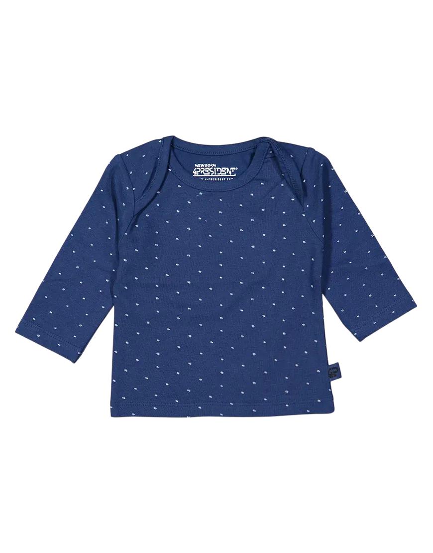 4President Quinn longsleeve baby navy AOP