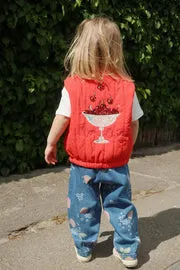 Konges Sløjd Juno bodywarmer fiery red winddicht kids