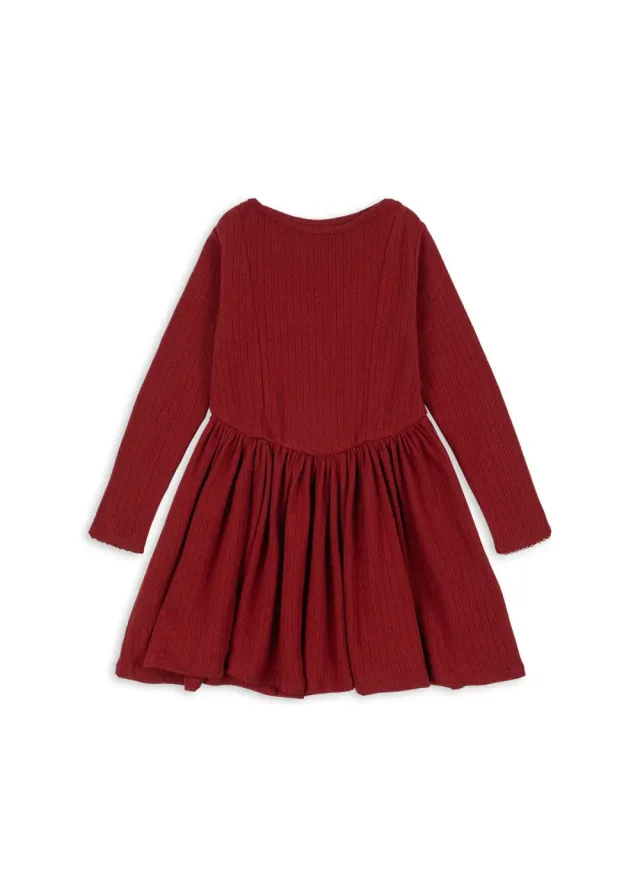 Konges Sløjd Minnie jurk red dahlia biokatoen