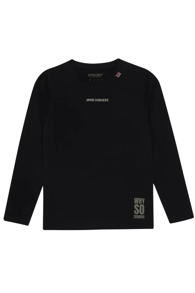 4PRESIDENT Gavriel Longsleeve Black met rugprint