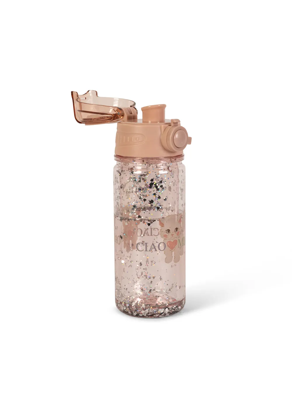 Konges Sløjd Glitter drinkfles ciao miao met rietje