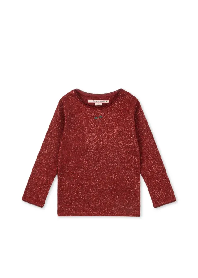 Konges Sløjd Roli blouse red dahlia rib met lurex