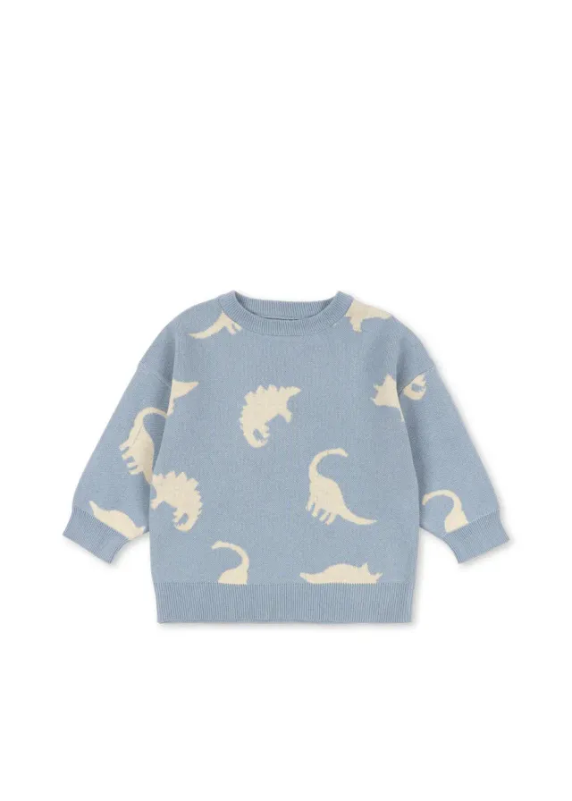 Konges Sløjd Lapis Sweater kindertrui dino mist biokatoen